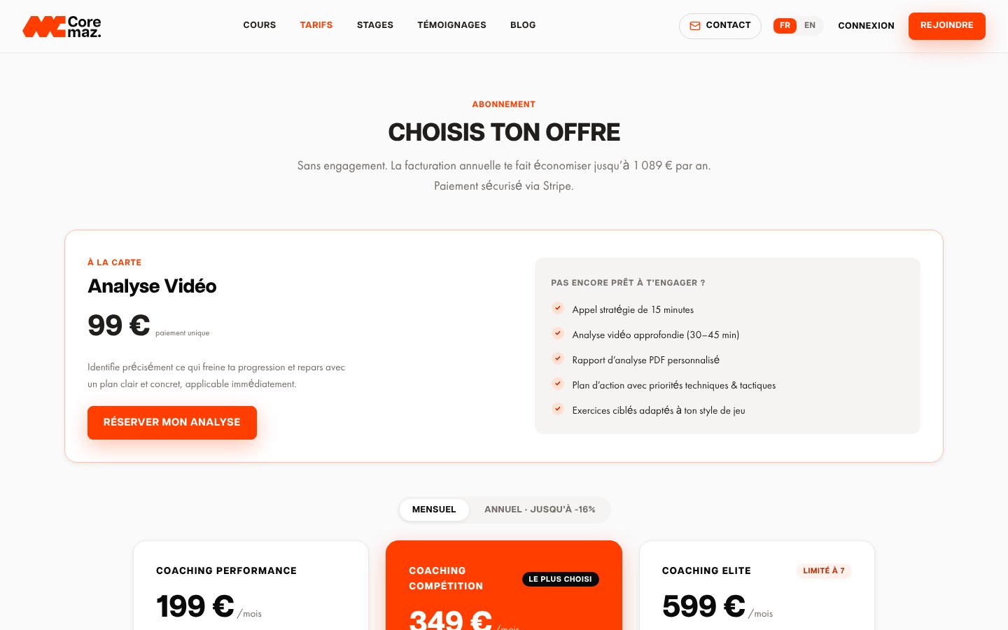 Offres et tarifs